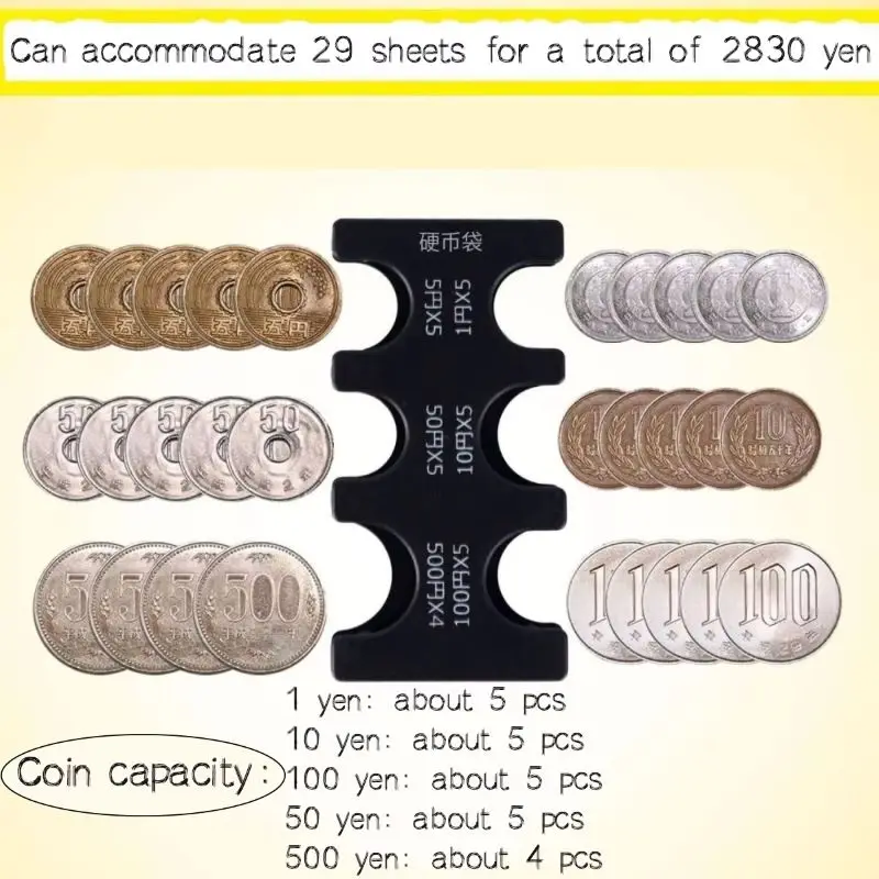 Colourful Portable Lost-proof Plastic Coin Clip Organizer Japanese Currency Sorting Travel Coin Money Holder Dispenser Storage