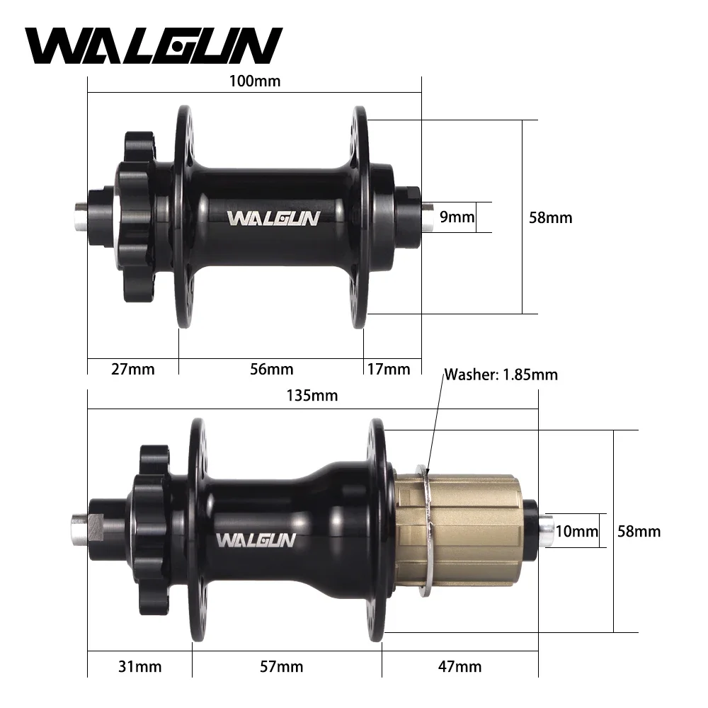 WALGUN 120 Click Hub 3 Pawls Bearing MTB Mountain Bike Hub Front Rear 100/135mm HG 32 36 Holes Disc Brake Bicycle Hubs 11 Speed image 2