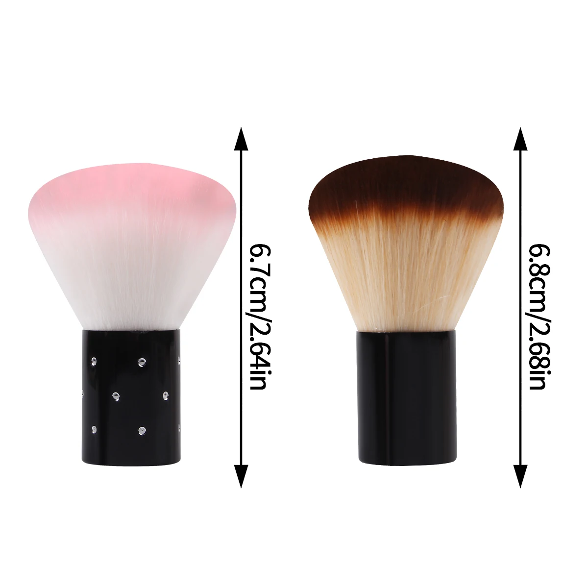 2PCS Portable soft-bristled mushroom-shaped nail dust brush and nail cleaning brush are multi-purpose professional beauty tools