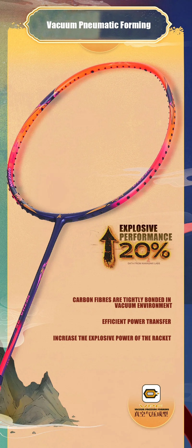 Kawasaki 5U Badminton Racket Professional Super Light Offensive Type High Graphite Badminton Racquet For Training NeZha 35