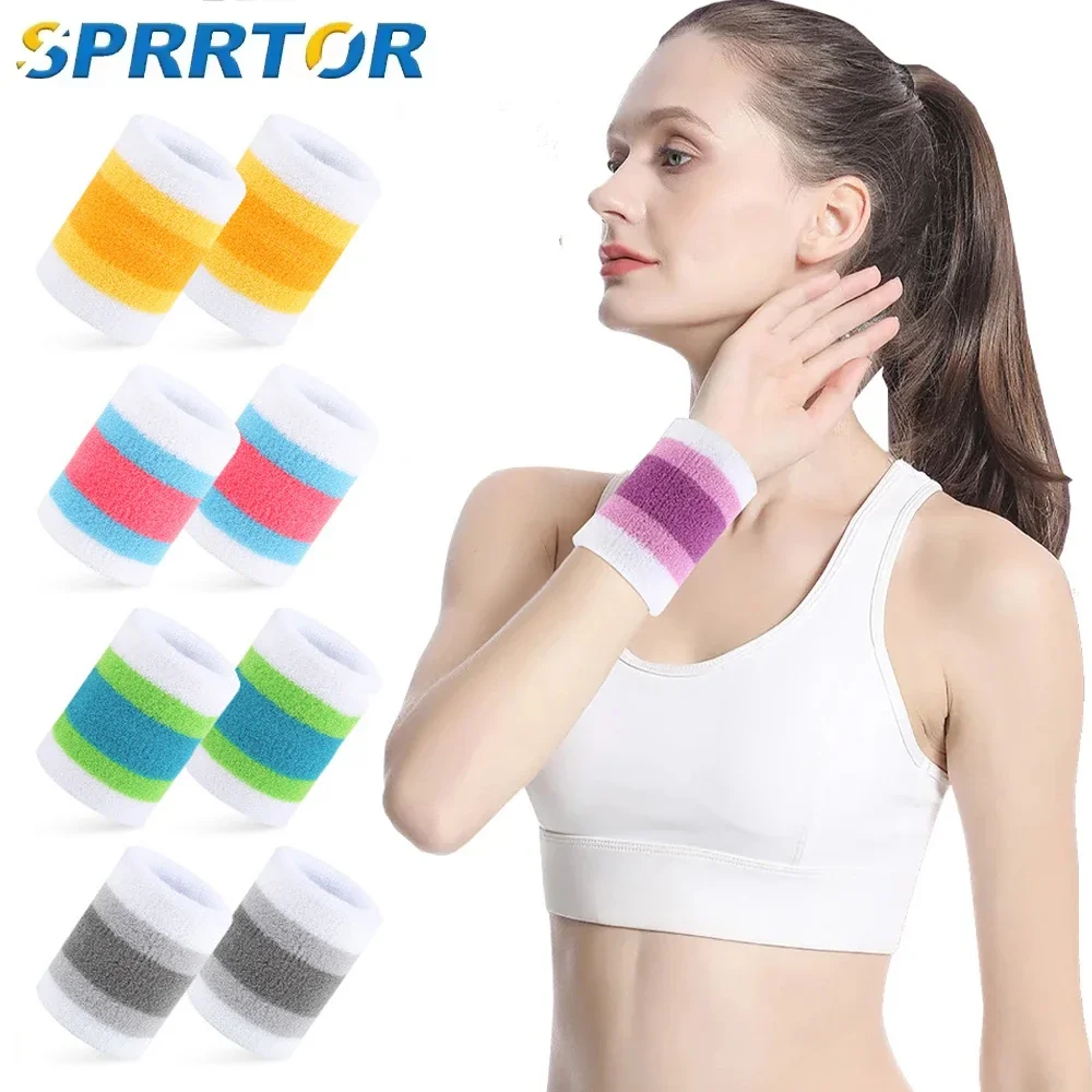 

1PCS Sports Wristbands Cotton Sweatband Wrist Sweat Bands for for Men Women,for Tennis, Basketball, Running, Gym, Working Out