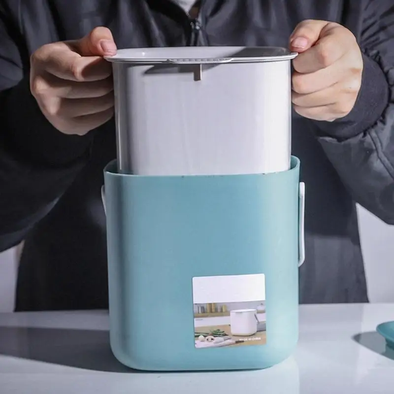 2025 New Practical Countertop Compost Bin with Lid Odor-Free Waste Basket Bin for Home Office Kitchen Bedroom Living Room