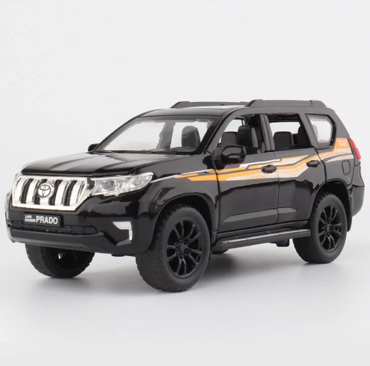 1:32 TOYOTA LAND CRUISER PRADO Alloy Metal Car Model Toys High Simitation With Pull Back Sound For Kids Birthday Gifts