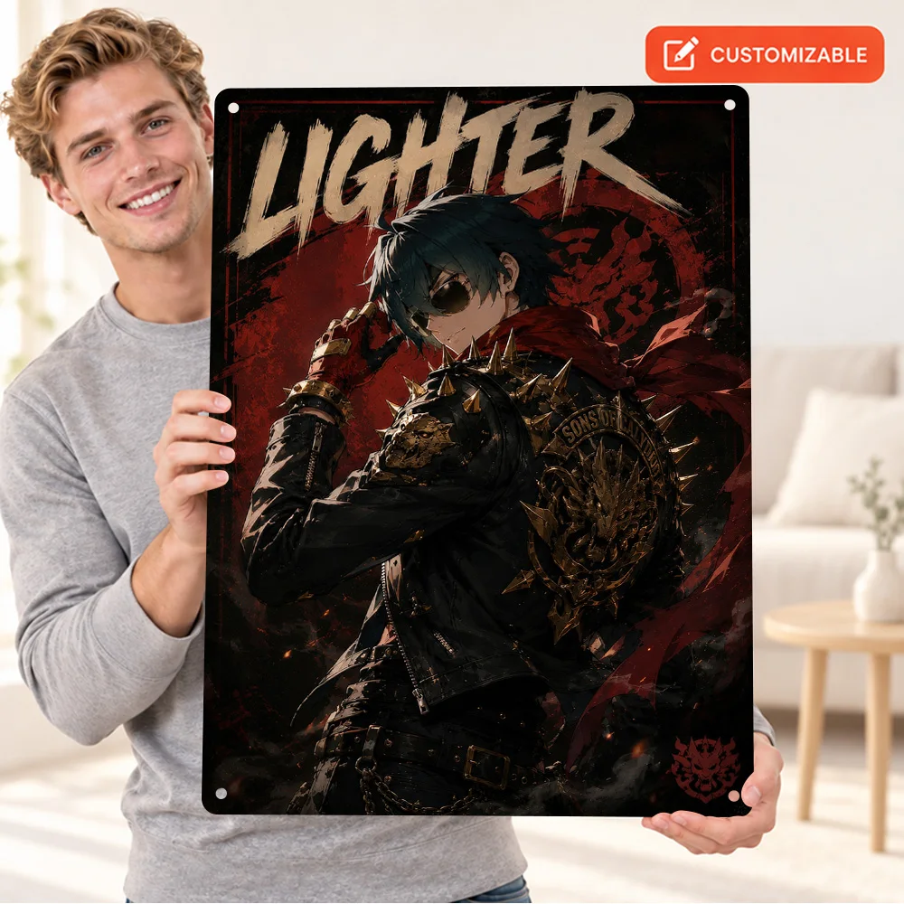 Lighter Zenless Zone Zero Printed Poster Customized Aluminum Metal Sign Japanese Anime Illustration Wall Art For Home Office