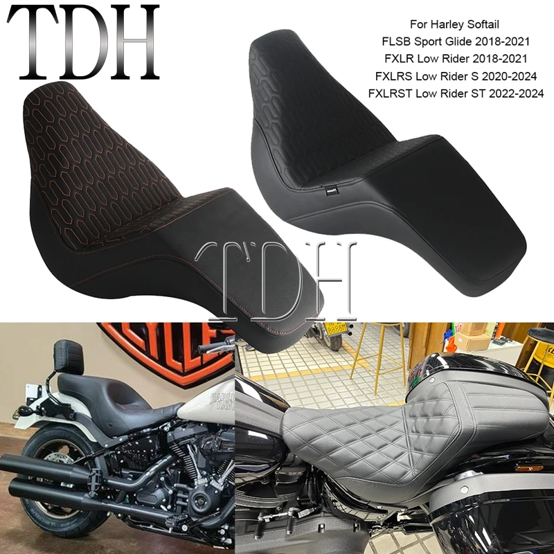 

For Harley M8 Softail Sport Glide FLSB Low Rider ST S FXLR FXLRS FXLRST 2018-2024 2-Up Gel Pad Seat Comfortable Seat Cushion