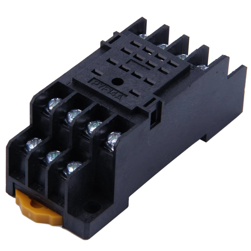 2 ชิ้น PYF14A DIN Rail รีเลย์กําลังไฟฐานซ็อกเก็ต 14 Pin สําหรับ MY4NJ HH54P MY4