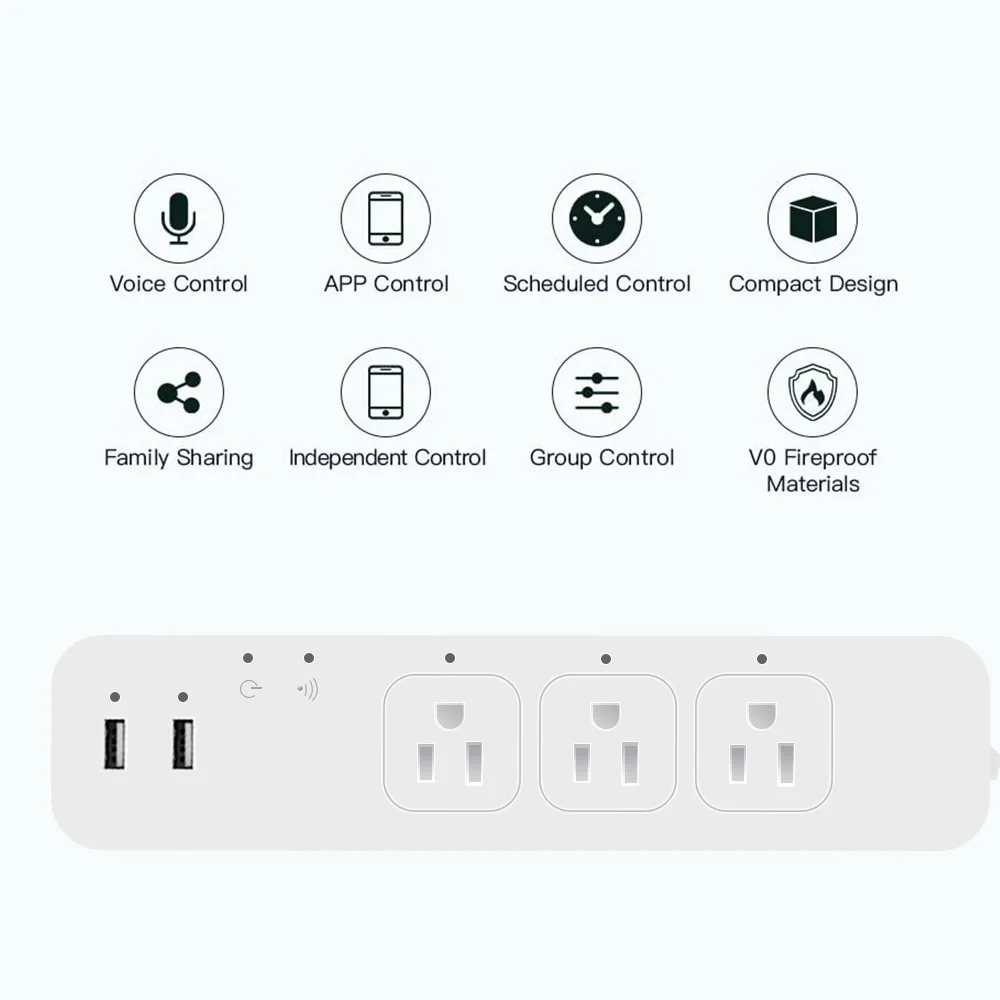 LELLKI Tuya WiFi Smart Plug prese ciabatta presa elettrica USB con Timer 110V Smartlife Google Assistant Alexa Alice