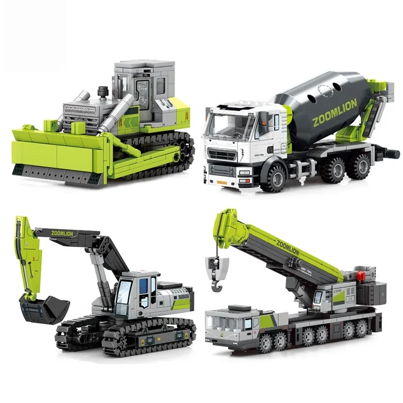 

Строительные детские игрушки, инженерные строительные блоки, городской цементный миксер, грузовик, кран, экскаватор, мини-бульдозер для мальчиков, подарки