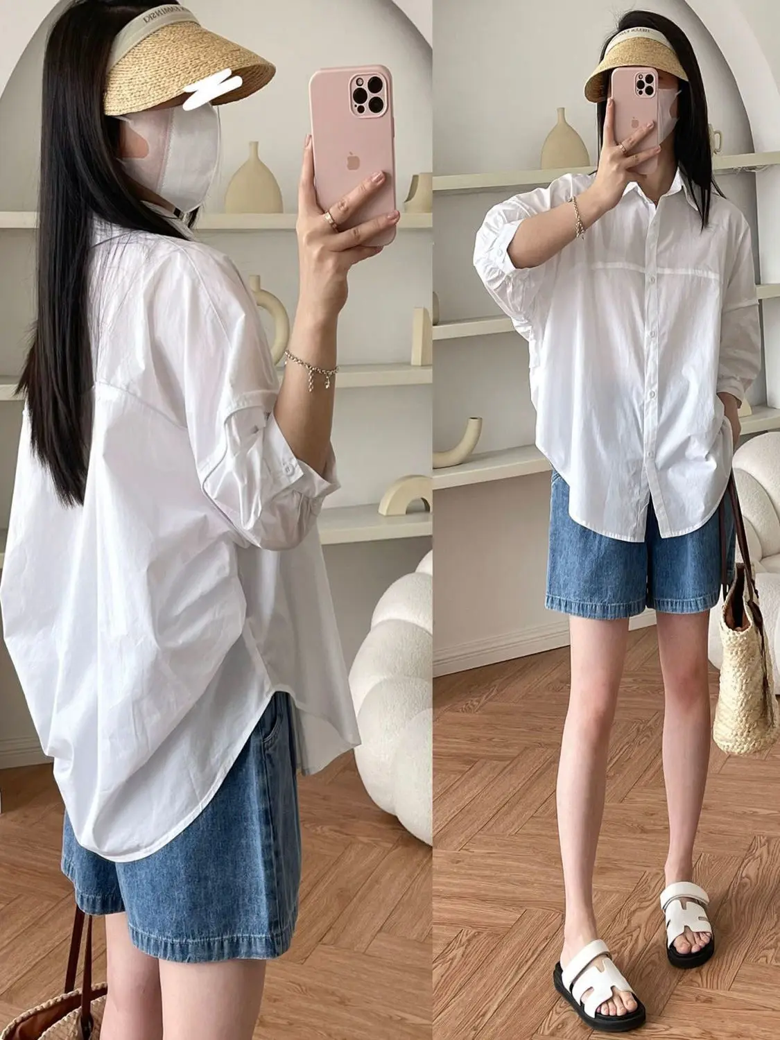 

Slimming Effect Loose Fit Summer Thin Seven-Quarter Sve irt Sun Protection Cardigan for plus Size Women Korean Sle