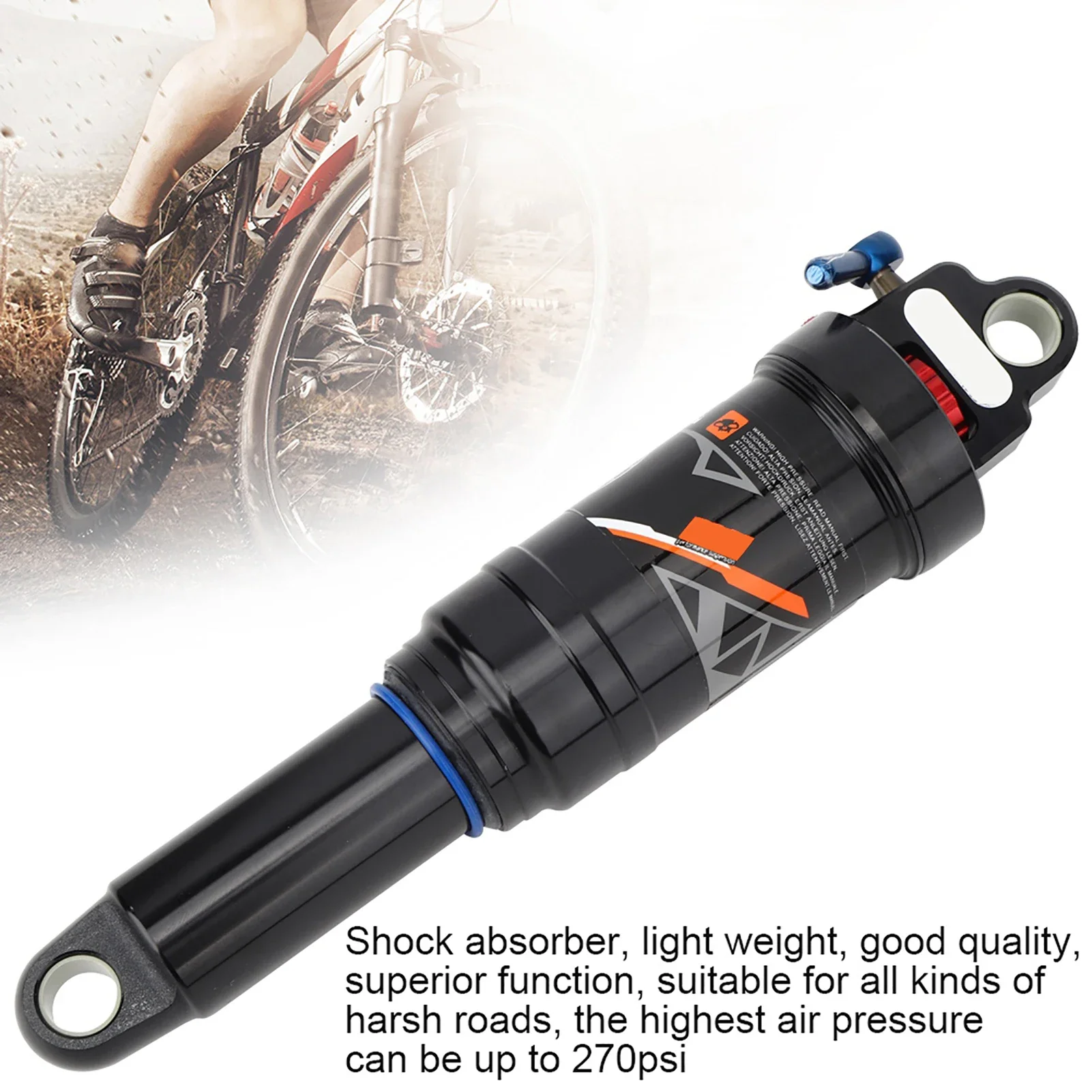 

Mountain Bike Soft Rear Frame Tail Air Pressure Springback Shock Absorber Bicycle Accessory