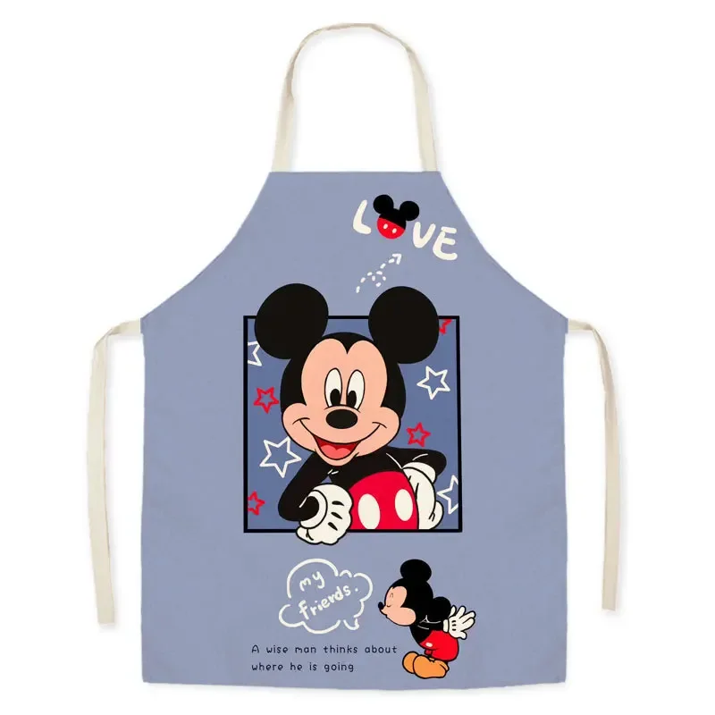 Disney Stitch Cartoon Printed Kitchen Aprons for Adult Kids Household Linen Bib Fruit Cooking Kitchen Baking Apron Cleaning Tool