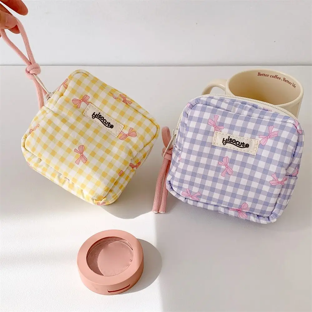 New Multifunctional Coin Purse Large Capacity Bowknot Cosmetic Storage Bag Earphones Lipstick Pouch Student