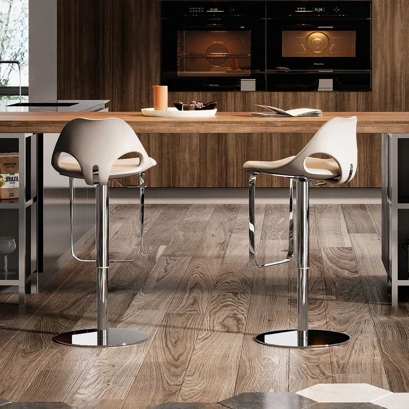 Funky Nordic Bar Chairs Reception Adjustable Luxury Counter Backrest High Chairs Industrial Modern Chaise De Bar Hotel Furniture