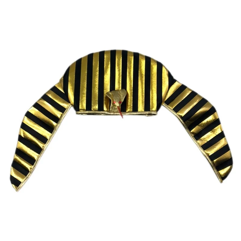 Disfraz de faraón egipcio ABNM, sombrero de faraón, tocado de rey, rey Cobra chapado en oro para vestido de Halloween, suministros para fiestas temáticas
