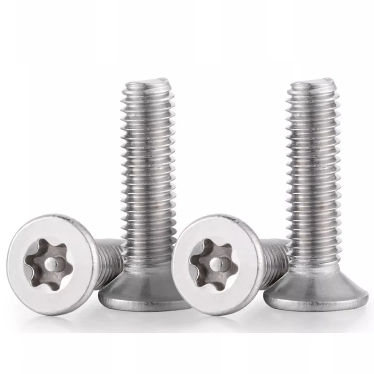 Tête fraisée plate Torx en acier inoxydable M6 304, avec goupille de colonne, boulons de sécurité inviolables
