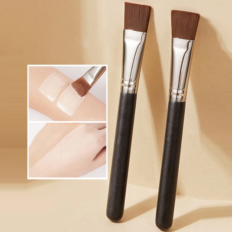 1pc pincel de base profissional com cabo de madeira-ferramenta macia para corretivo de creme e máscara facial