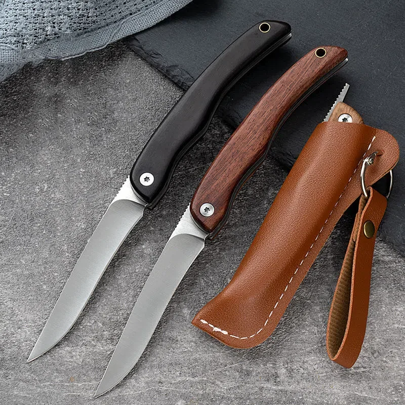 

Pocket Knife Handmade Folding Knife Stainless Steel Fruit Knife Outdoor Survival EDC Camping Barbecue Meat Cutter Tool