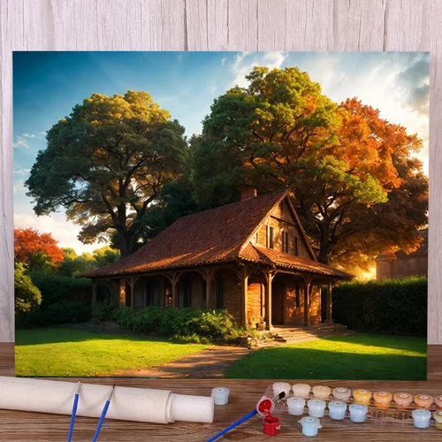 멋진 마을 풍경 그림 숫자 크로스 스티치 키트, 성인용 공예 키트, 침실 장식, 어머니 선물, 인기 2024  Best5