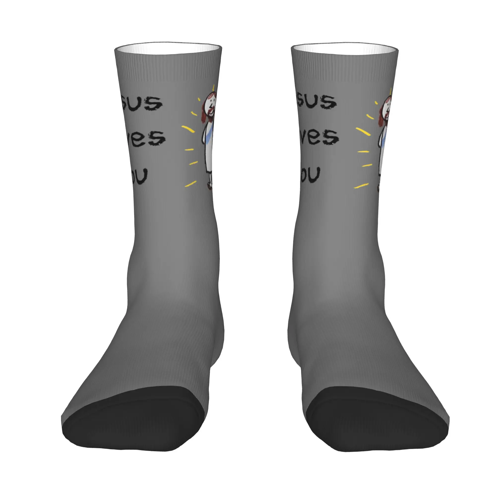Custom Jesus Men's Crew Socks Unisex Funny Spring Summer Autumn Winter Dress Socks