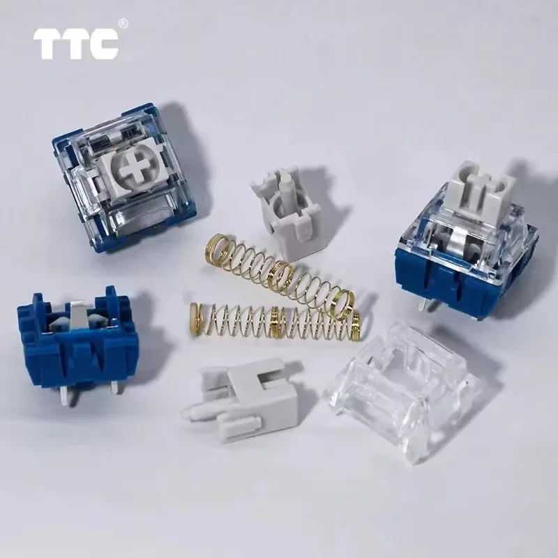 TTC-Speed Silver V2 مفتاح خطي للوحة مفاتيح ميكانيكية مخصصة للاعبين ، مفاتيح مبادلة ساخنة تصنعها بنفسك ، منع سوء الاتصال ، 45g ، 3Pin ، RGB SMD
