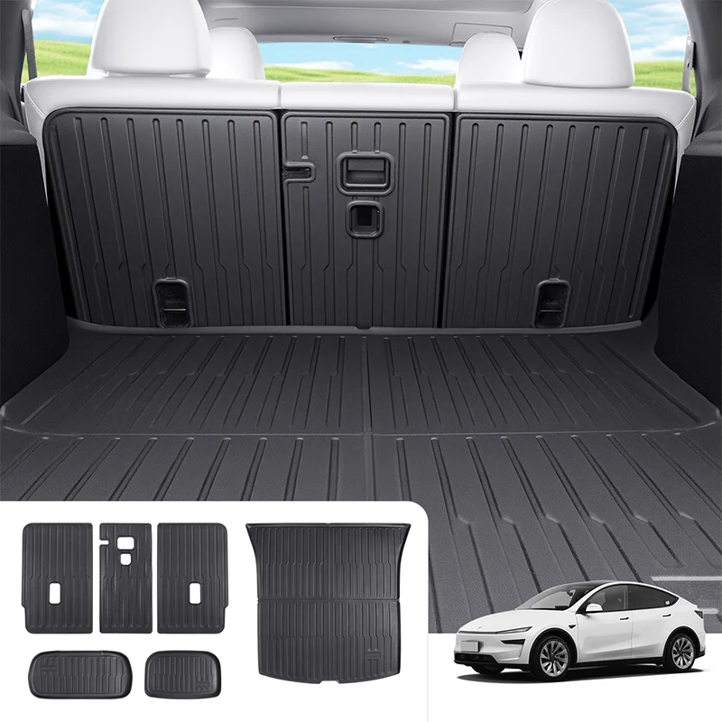 Pour Tesla Model 3/Y Tapis de coffre TPE Juniper Highland 2020 2021 2022 2023 2024 2025 Tapis de chargement personnalisé Protection de dossier de siège