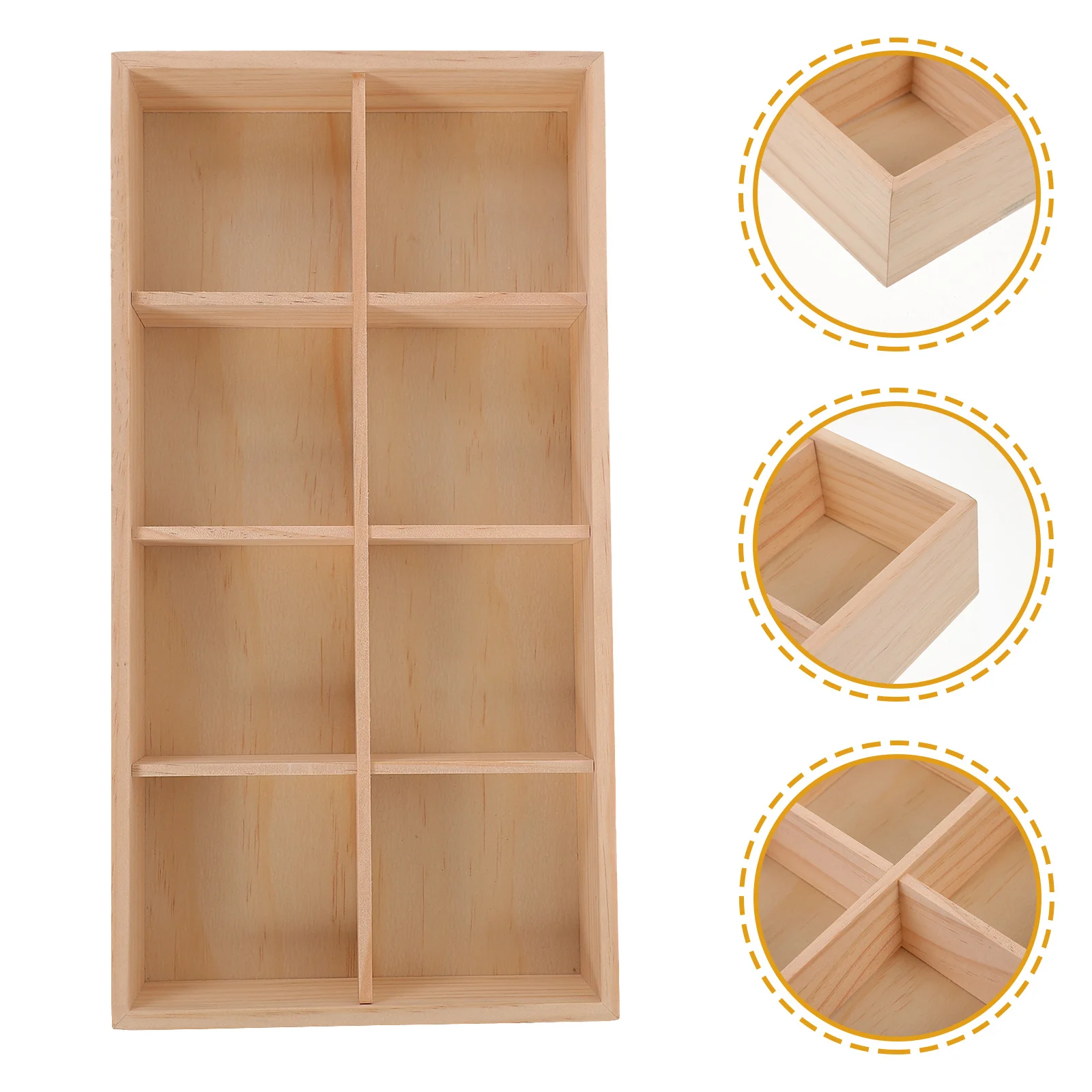 

1pc 4-Compartment Wooden Snack Box Storage Case For Candy Tea Bags Dried Fruit Bread Desktop Organizer Serving Tray Container