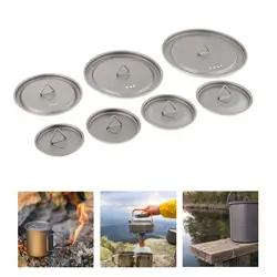 Coffee Mug Lid Camping Pot Lid Hiking Drinkware Backpacking Titanium Cup Lid Reusable Camp Boiling Water Bottle Lids Universal