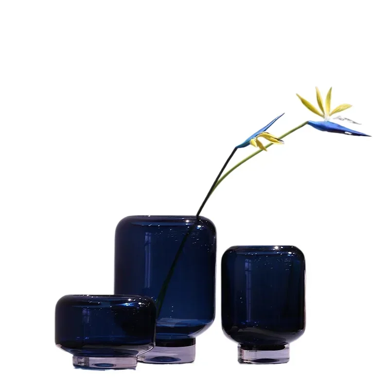

Bixuan simple soft decoration model room heavy glazed glass vase creative living room dining table ornament black flower ware