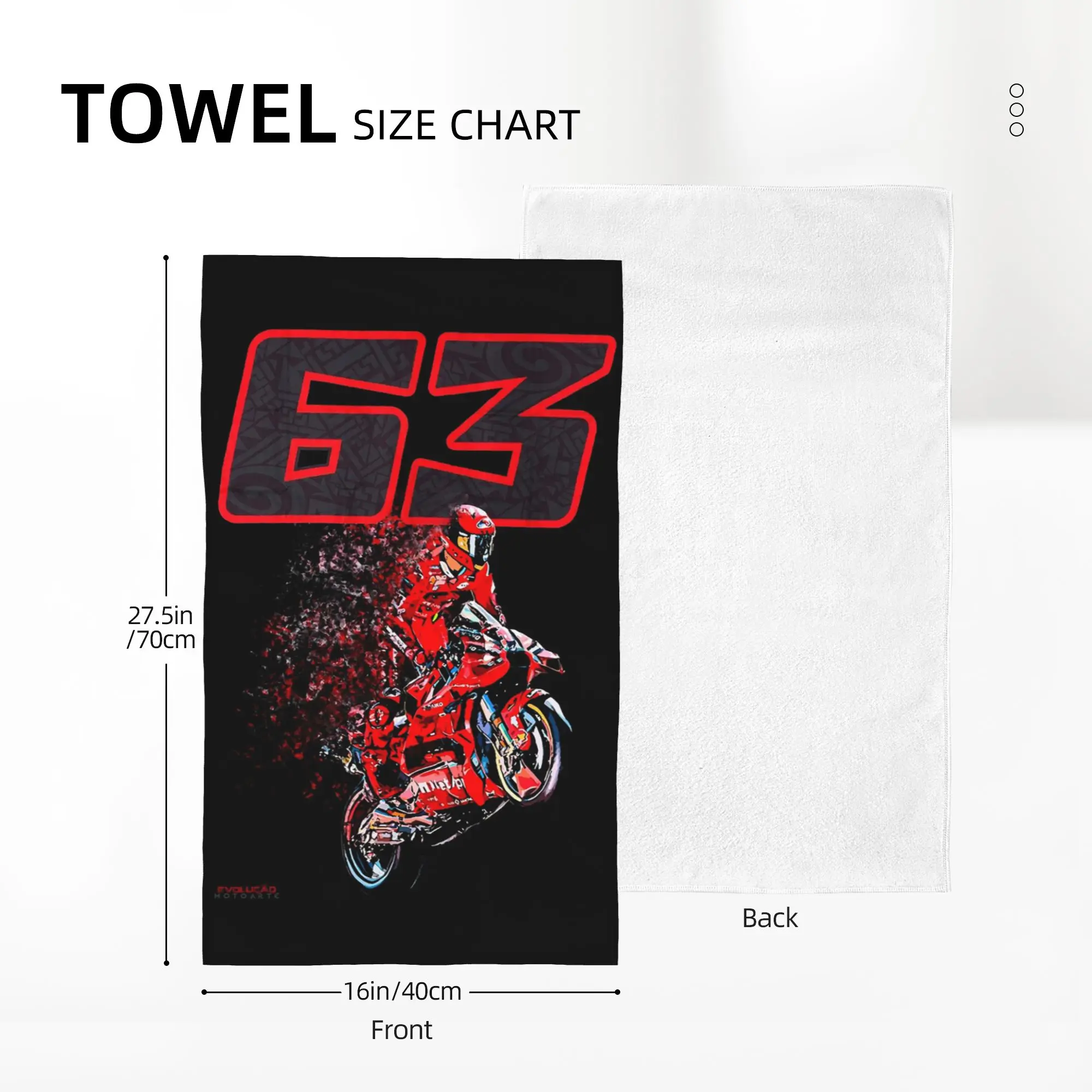 Custom Pecco Bagnaia 63 Soft Face Towel Quick Dry Pool Bath Cotton Towels Absorbent Quick