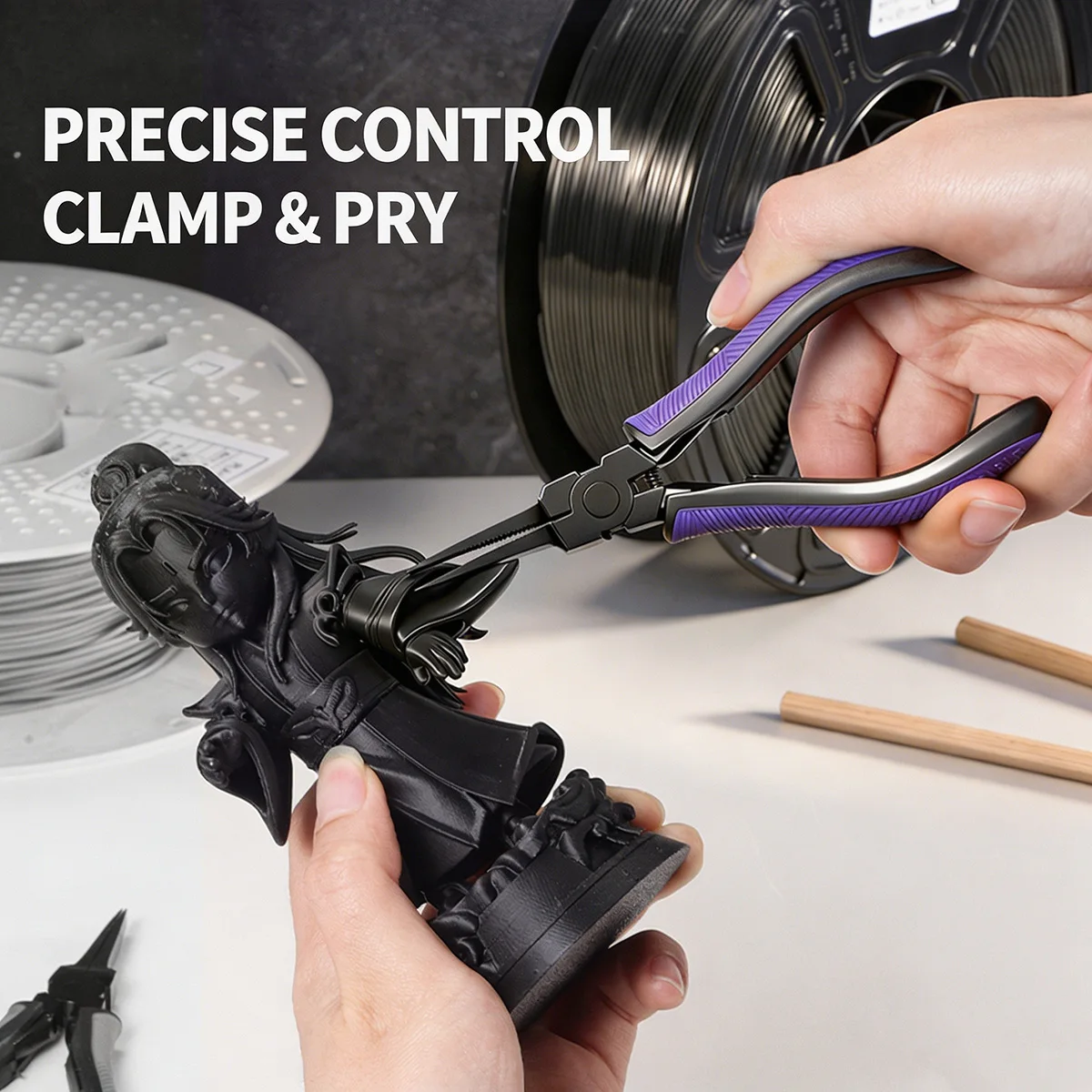3D Printing Support Removal Pliers Flat Nose Smooth Jaw Precision DIY Electronics Wire Wrapping Model Tool Motorcycle Repair