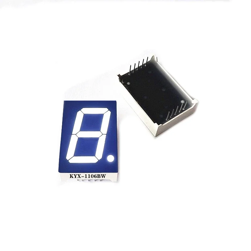 1.0 inch White Digital Tube (1 inch) White Digital Tube 1106BW Common Anode 7-Segment LED Display
