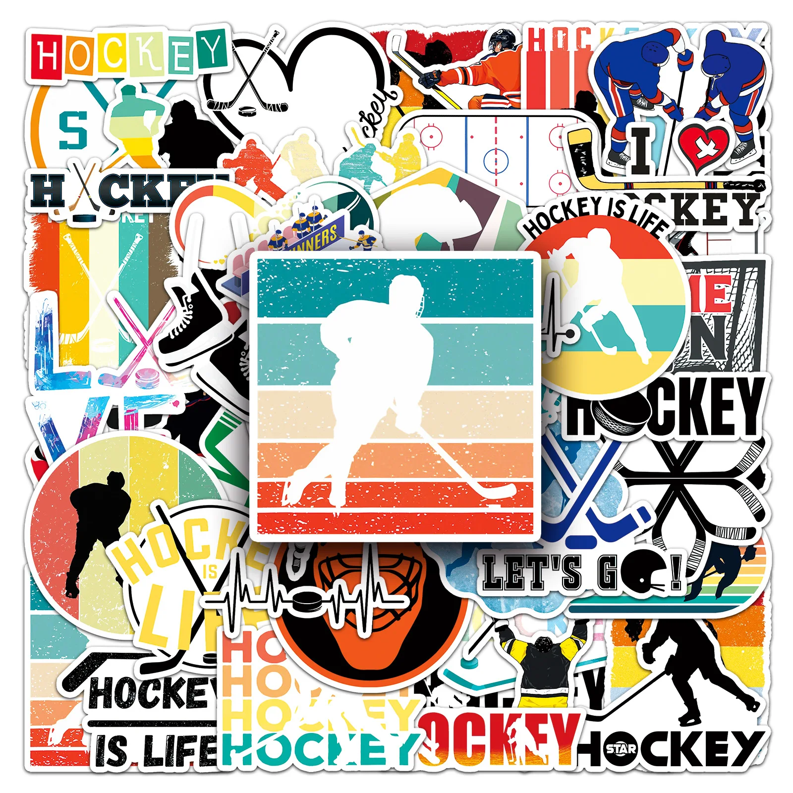 10/30/50 Stück Eishockey-Graffiti-Aufkleber Cartoon-Sport-Sticker DIY Laptop Gepäck Skateboard Handy Fahrrad Cartoon-Spielzeug Geschenk-Aufkleber
