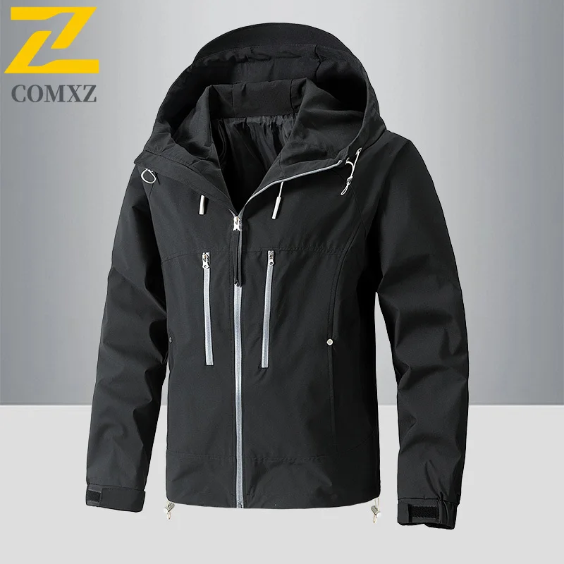 

Мужская куртка с капюшоном для кемпинга, походов, охоты, водонепроницаемая ветрозащитная ветровка, мужская повседневная куртка для мотокросса, 2025 г., уличная рабочая одежда
