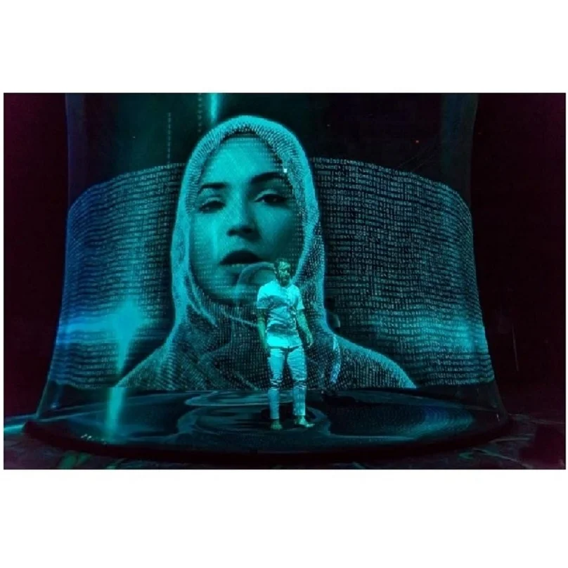 

Holographic Mesh Projector Screen Pepperscrim 3D Hologram for 360degree Projection