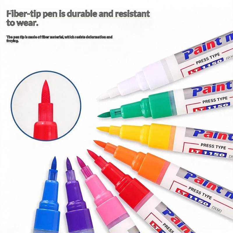 Soft Brush Paint Marker - Industrial Waterproof Pen for Tires, Graffiti & Touch-Ups, Permanent Opaque Ink on Metal, Plastic