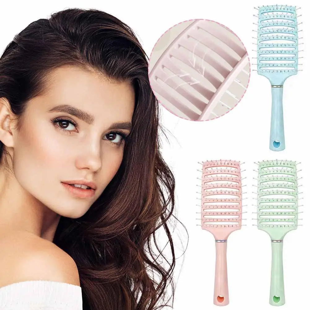 

Scalp Massage Brush For Women Fashion Big Curved Comb Curly Hair Fluffy Styling Comb Air Cushion Hair Comb High Quality W5J2