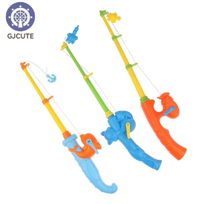 1Pcs Children Magnetic Fishing Rod With 10 Random Small Fish Bathtub Pool Water Floating Fish Toy Parent-child Interactive Toys