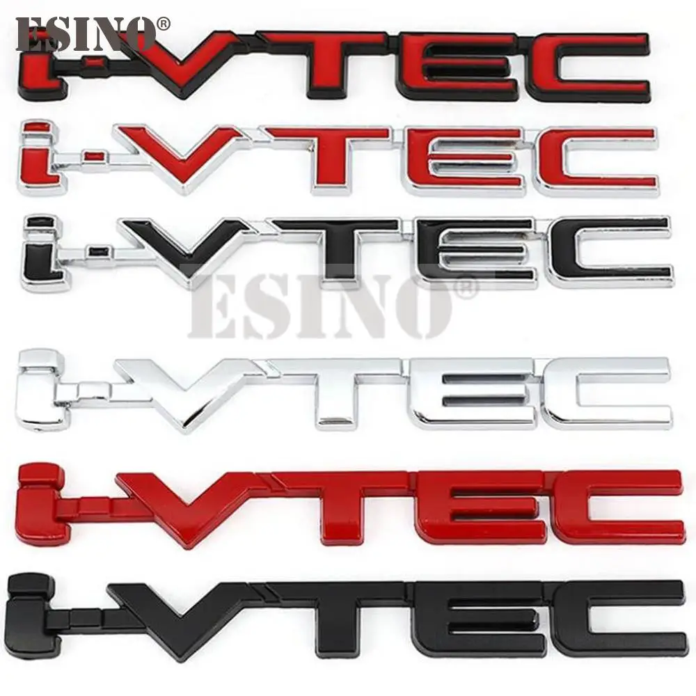 New Car Styling 3D VTEC I-VTEC Metal Chrome Zinc Alloy Emblem Car Body Badge Sticker Auto Accessory for Civic Accord Insight