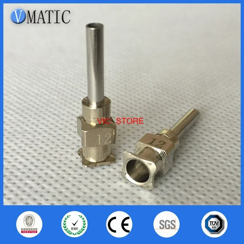 High Quality 0.5'' Tip 12G All Metal Blunt Stainless Steel 12 Pcs Fluid Liquid Glue Dispensing Syringe Needle 1/2 Inch