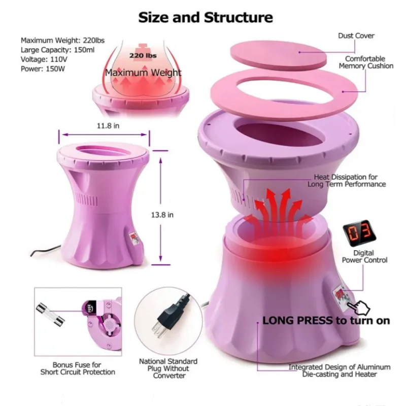 Electric V Steamer Fumigation Massage Steam Kit for Women Vaginal Health Gynecological Reproductive Warming Womb Postpartum Care view 6