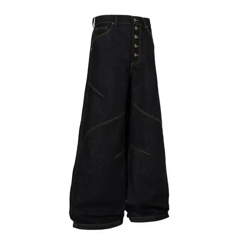 American Casual Deconstructed Design Washed Jeans Men's High Street Loose Wide-Leg Pants 2026 Spring New 2IRS2