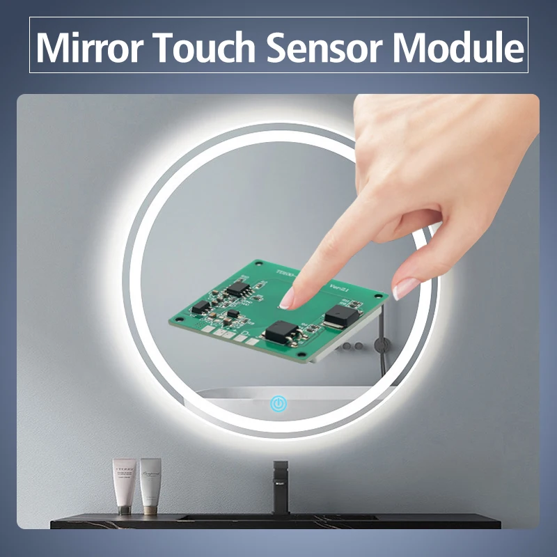 

12V 5A bathroom smart cosmetic mirror touch sensor switch for mirror LED dimming and color temperature control touch switch