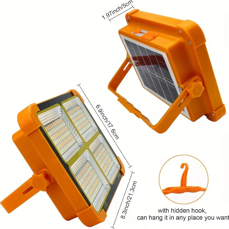 الطاقة الشمسية المحمولة LED مصباح خارجي شحن مزدوج الشمسية/USB شحن كامل آخر 8 ساعات التخييم الإضاءة المشي لمسافات طويلة في حالات الطوارئ قابل للتعديل Co #2