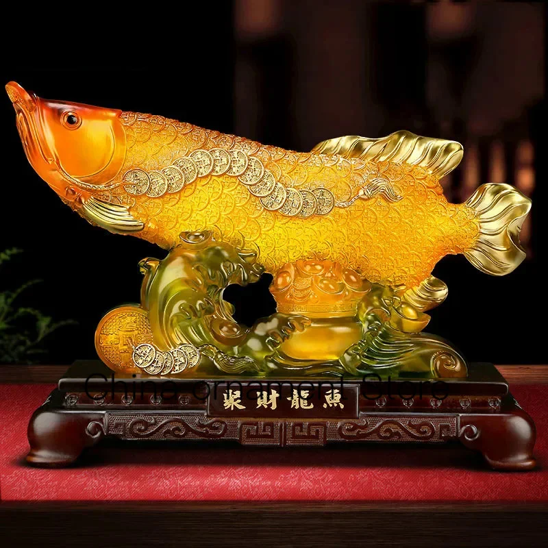 

Fortune Golden Fish Resin Fortune Office Company Store Opening Gift Home Furnishing Living Room Decoration