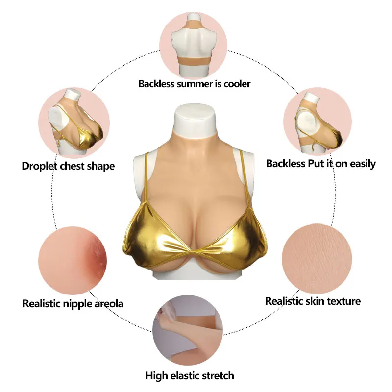 ثدي مزيف من السيليكون للرجال، كوب ضخم، أشكال الثدي، فستان متقاطع، المتحولين جنسيا، سحب الملكة، شيميل كوسبلاي، ممتلئ، ناعم