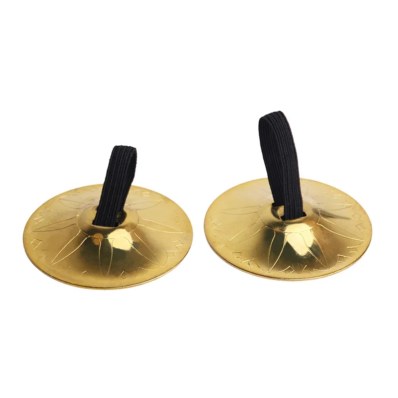 2pcs Copper Finger Cymbals Small Finger Cymbals Belly Dancing Mini Cymbals Musical Instrument Saucers Dance Accessories