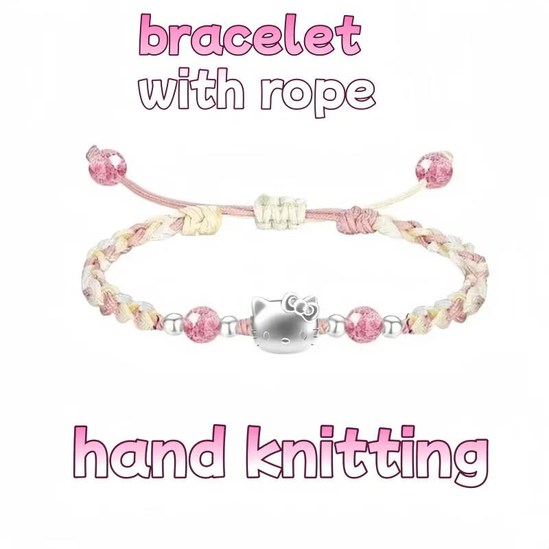 

Hand Woven Couple Bracelets Cute Cat Unique Fashion Style Adjustable Size Couple Chain Send Lover Gifts