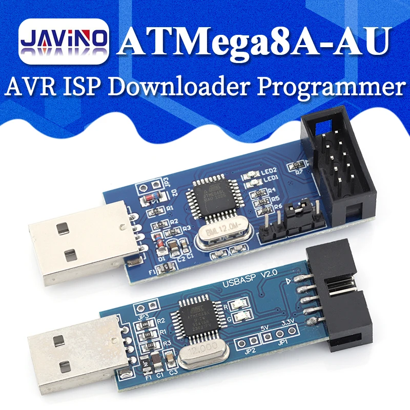 USBASP USBISP AVR Programmer USB ATMEGA8 ATMEGA128 ATtiny/CAN/PWM 10Pin Wire Module DIY + 10Pin To 6 Pin Adapter Board