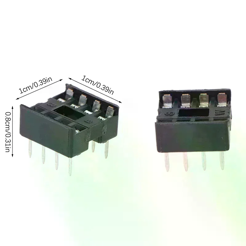 20pcs DIP-8PIC Round Hole 8 Pins 2.54MM DIP DIP8 IC Sockets Adaptor Solder Type 8 PIN Chip Base Circuit IC Connector