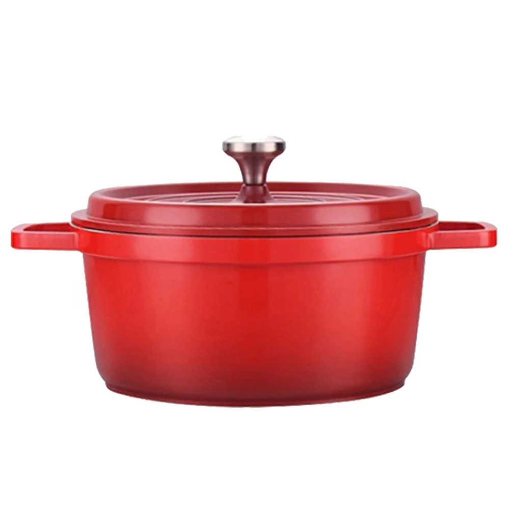 Enameled Cast Aluminum Dutch Oven with Lid Home Kitchen Enamel Stock Pot Dutch Oven Cast Aluminum Pot Multifunctional Cookware